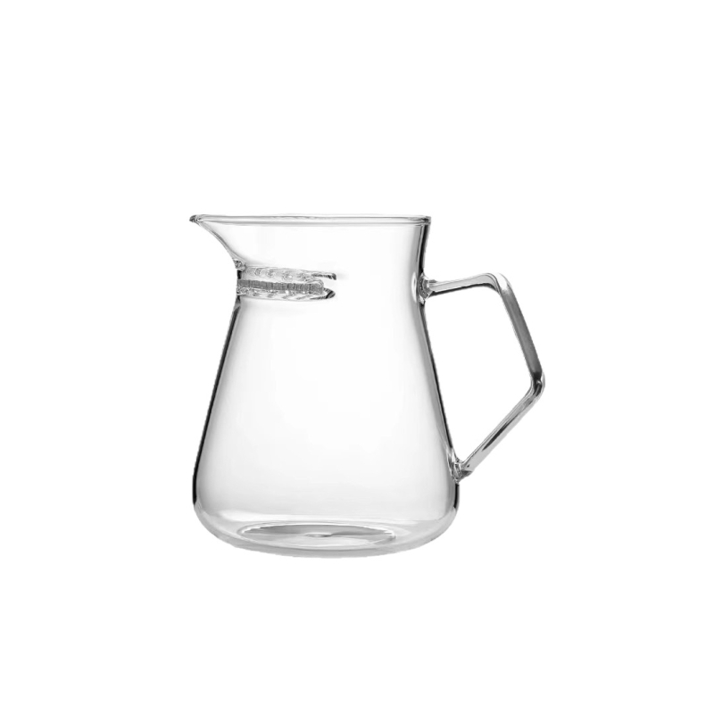 Ceainic din sticlă rezistentă la căldură, în formă de semilună, cu filtru încorporat și separator pentru ceai verde