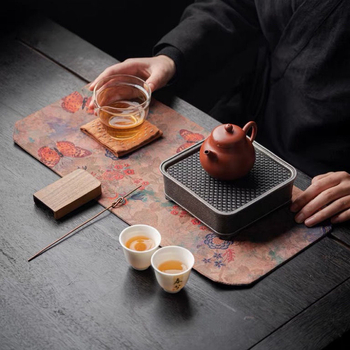 Set de masă pentru ceai în stil Zen chinezesc: covoraș pentru ceai, fețe de masă, prosop de ceai și drapel de masă
