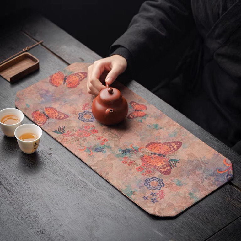 Set de masă pentru ceai în stil Zen chinezesc: covoraș pentru ceai, fețe de masă, prosop de ceai și drapel de masă