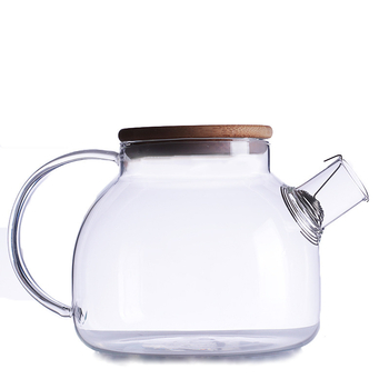 Ceainic din sticlă cu filtru, corp îngroșat, pentru ceaiuri din fructe și flori, compatibil cu plita ceramică electrică