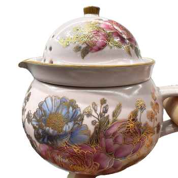 Set portabil de ceai pentru călătorii, cu ceașcă și aparat de preparare ceai, ceramic