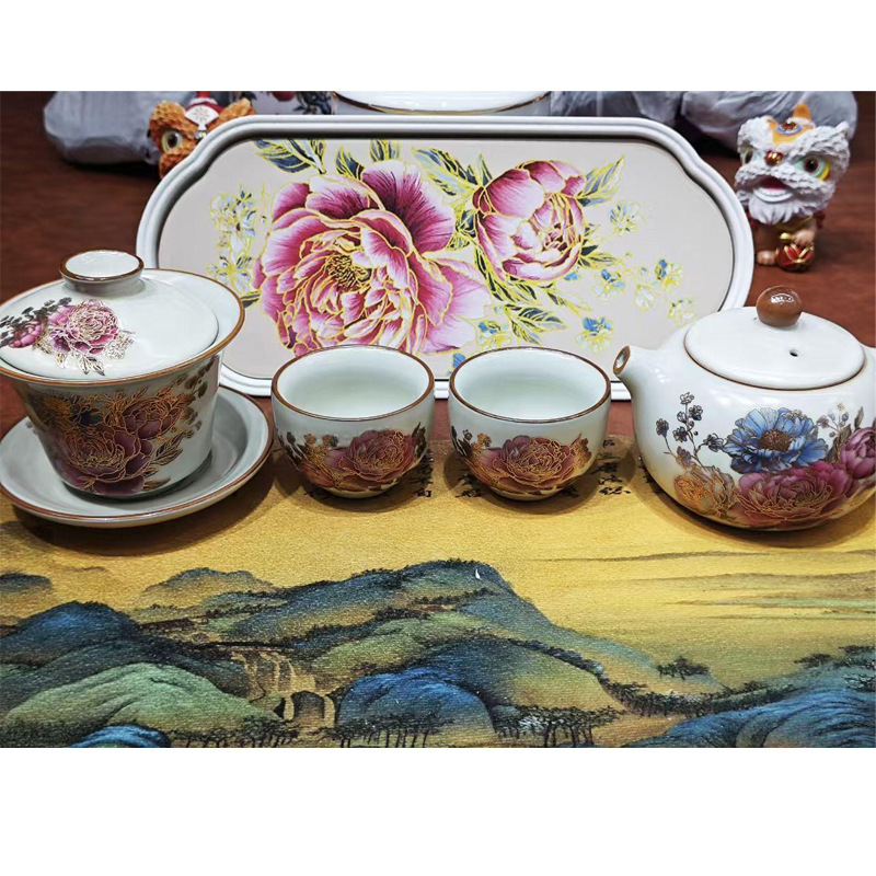 Set portabil de ceai pentru călătorii, cu ceașcă și aparat de preparare ceai, ceramic