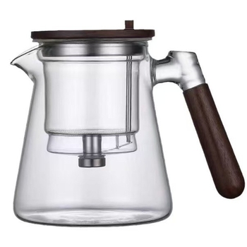 Ceainic din sticlă rezistentă la temperatură, elegant, cu separare ceai-apă la un singur clic – set de ceai pentru casă