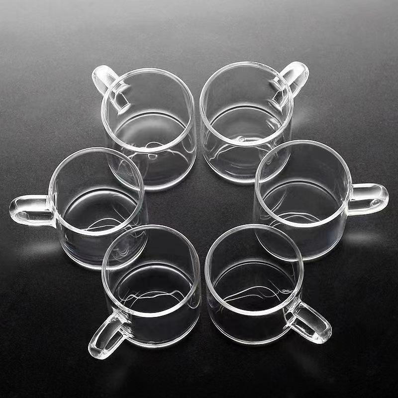 Ceainic din sticlă borosilicată, cu mâner din bambus, a patra generație, set de căni