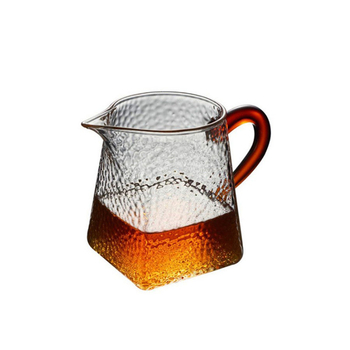 Pahar pătrat din sticlă cu textură ciocănită, borosilicată înaltă, pentru uz casnic, cu accesorii pentru turnare ceai și separator de ceai