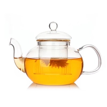 Ceainic din sticlă borosilicată, pentru încălzire pe flacără deschisă, set de ceai cu design floral pentru plită ceramică electrică