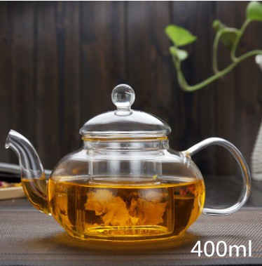 Ceainic din sticlă borosilicată, pentru încălzire pe flacără deschisă, set de ceai cu design floral pentru plită ceramică electrică