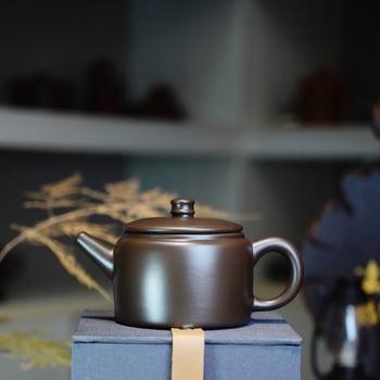 Ceainic din lut purpuriu cu gură lată pentru ceai Gongfu, capacitate mare