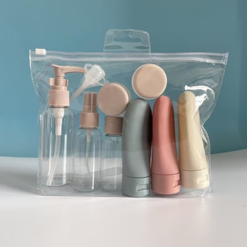 11-dijelni putni set ponovno napunljivih bočica za šampon, gel za tuširanje, losion i sprej