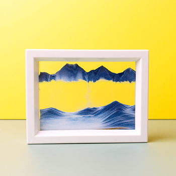 Pictură 3D cu nisip în sticlă, ornament peisaj pentru birou și decor de casă