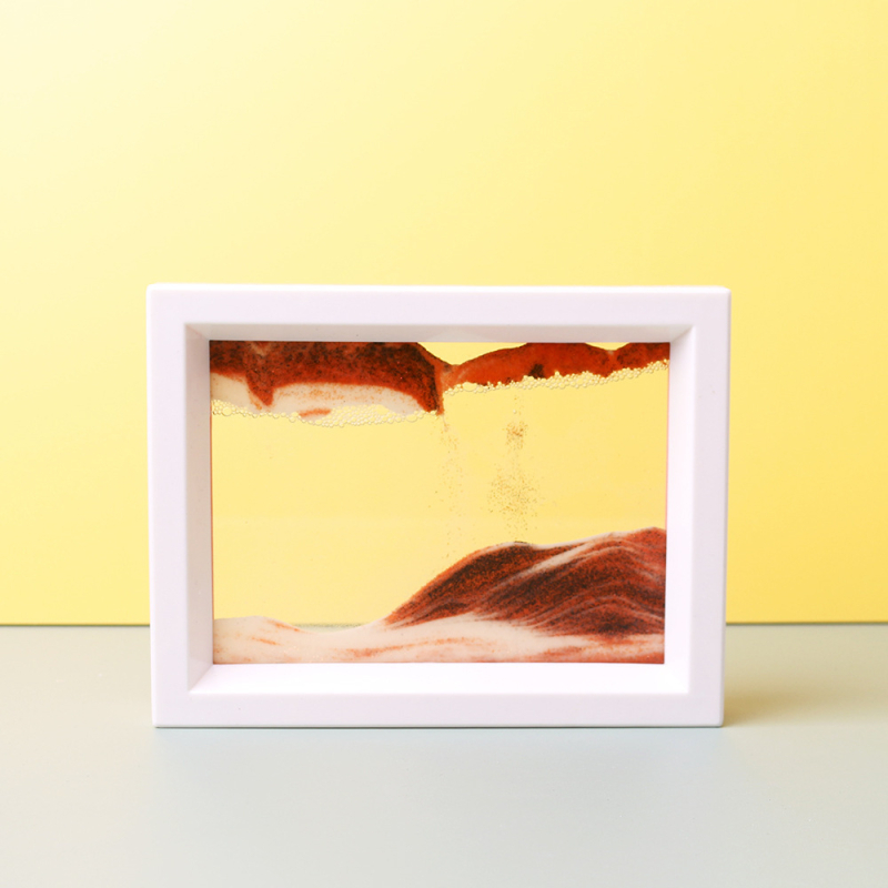 Pictură 3D cu nisip în sticlă, ornament peisaj pentru birou și decor de casă
