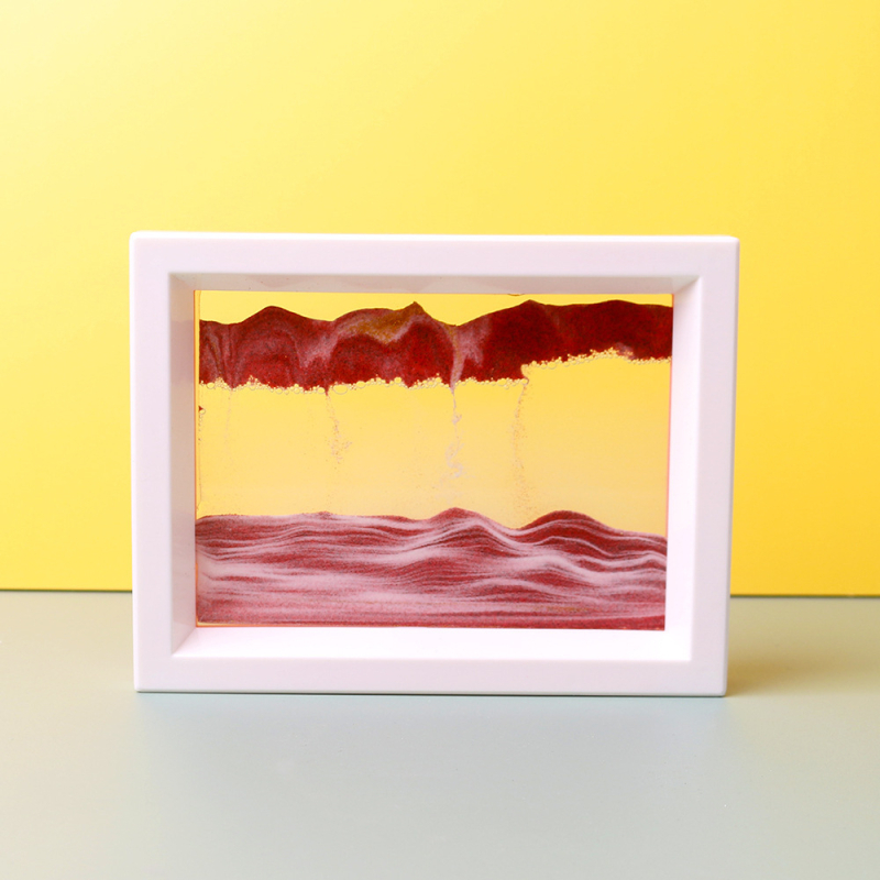 Pictură 3D cu nisip în sticlă, ornament peisaj pentru birou și decor de casă