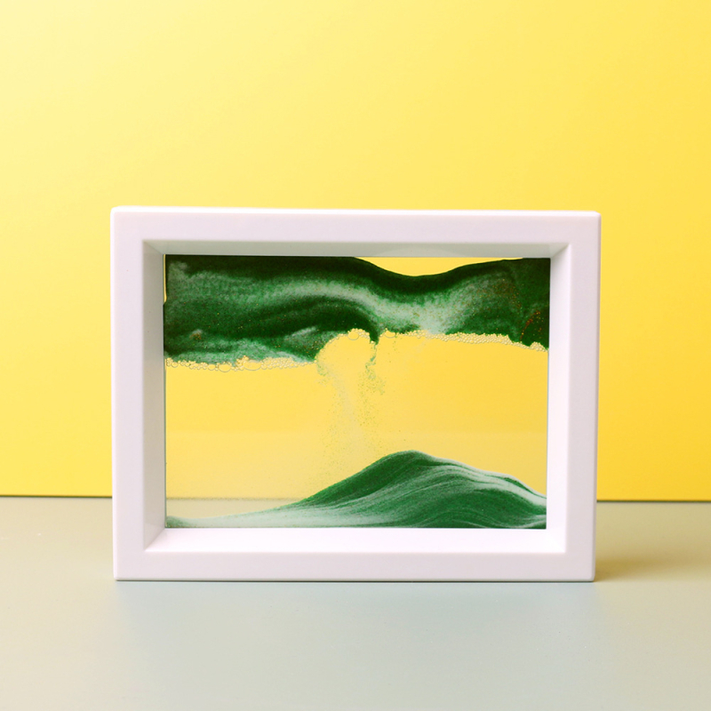 Pictură 3D cu nisip în sticlă, ornament peisaj pentru birou și decor de casă