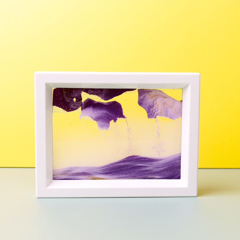 Pictură 3D cu nisip în sticlă, ornament peisaj pentru birou și decor de casă