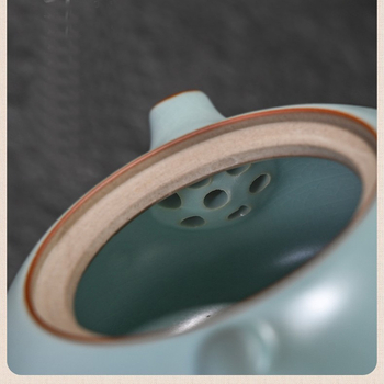 Ceainic Celadon Ru Kiln cu glazură crăpată, stil Xi Shi, ceramic pentru set Kung Fu, uz casnic de înaltă calitate