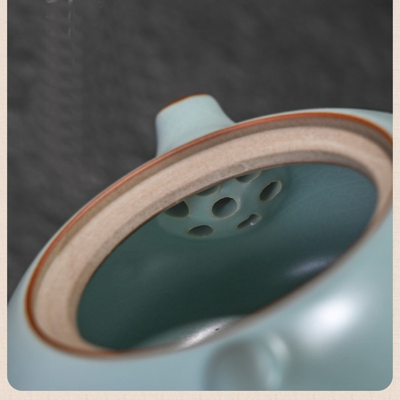 Ceainic Celadon Ru Kiln cu glazură crăpată, stil Xi Shi, ceramic pentru set Kung Fu, uz casnic de înaltă calitate