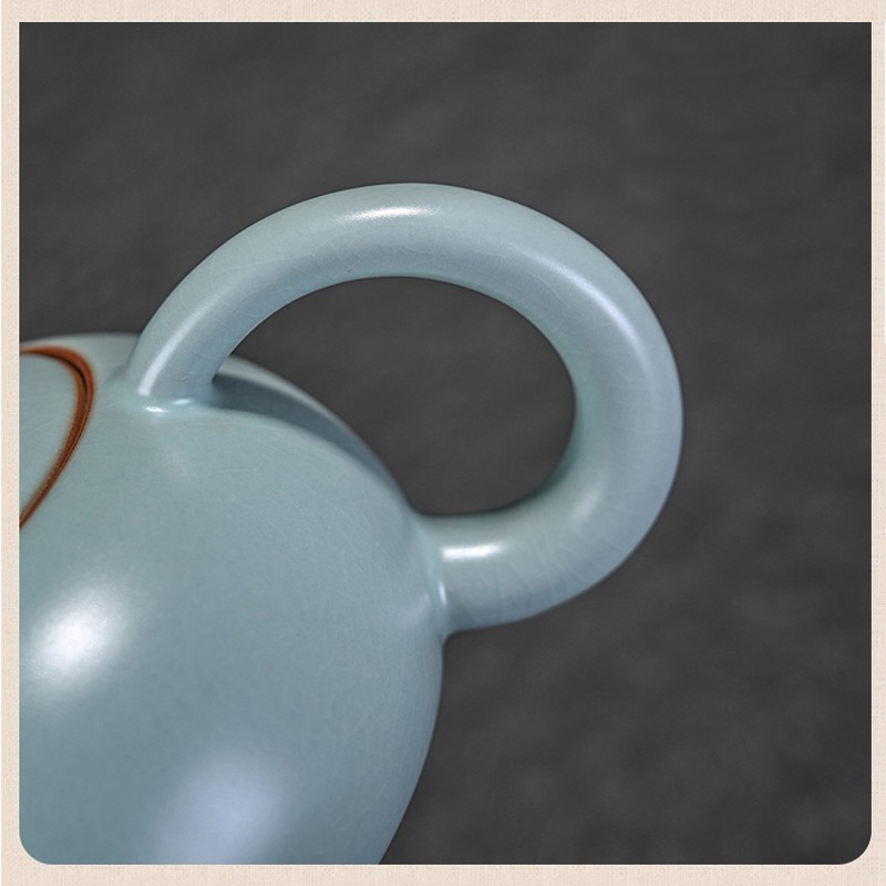 Ceainic Celadon Ru Kiln cu glazură crăpată, stil Xi Shi, ceramic pentru set Kung Fu, uz casnic de înaltă calitate