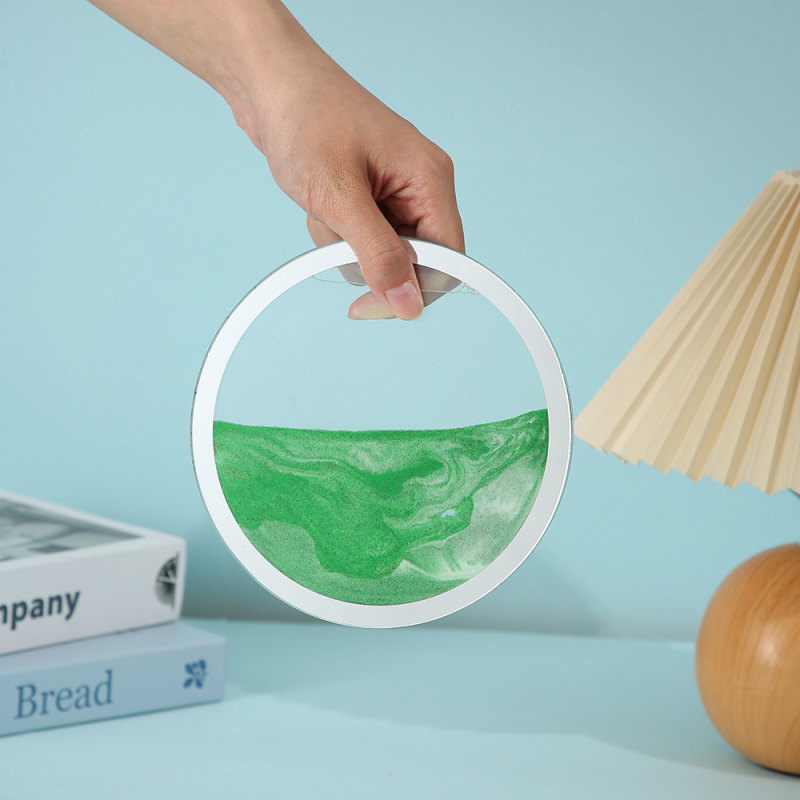 Decor de birou creativ: tablou de nisip și clepsidră, din sticlă transparentă, pentru sufragerie și birou