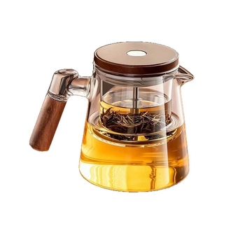 Ceainic infuzor premium, cu separare ceai-apă, interior din sticlă și filtrare prin atingere