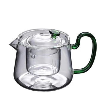 Ceainic din sticlă groasă, rezistent la temperaturi înalte, filtru transparent, compatibil cu încălzirea, set de ceai pentru uz casnic, 580 ml