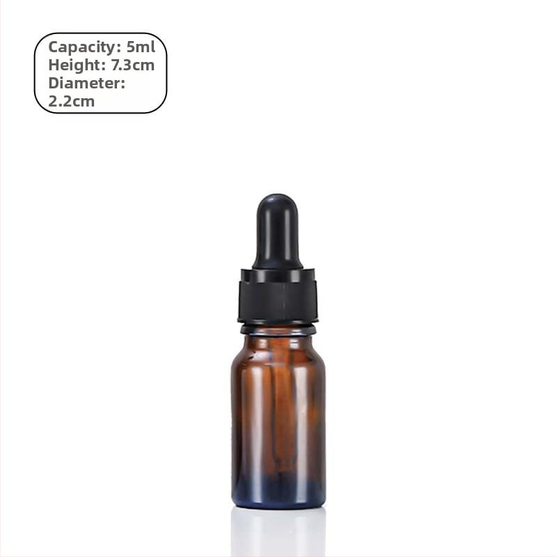 Set ambrové sklenené fľaše: 5 ml fľaše na éterické oleje, 10 ml kvapkacie fľaše, 30 ml fľaše na doplnenie parfumu, 50 ml prázdne fľaše na sérum