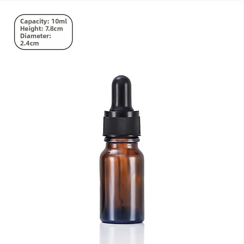 Set ambrové sklenené fľaše: 5 ml fľaše na éterické oleje, 10 ml kvapkacie fľaše, 30 ml fľaše na doplnenie parfumu, 50 ml prázdne fľaše na sérum