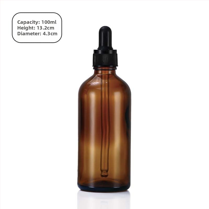 Set ambrové sklenené fľaše: 5 ml fľaše na éterické oleje, 10 ml kvapkacie fľaše, 30 ml fľaše na doplnenie parfumu, 50 ml prázdne fľaše na sérum