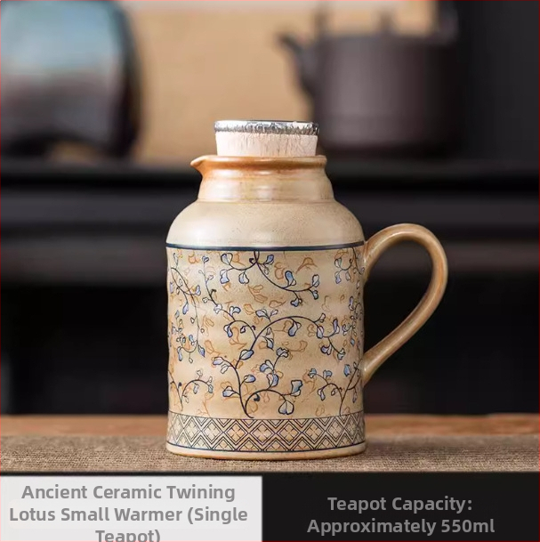 Ceainic ceramic retro, capacitate mare, pentru casă și birou – set ceainic și ceașcă de ceai