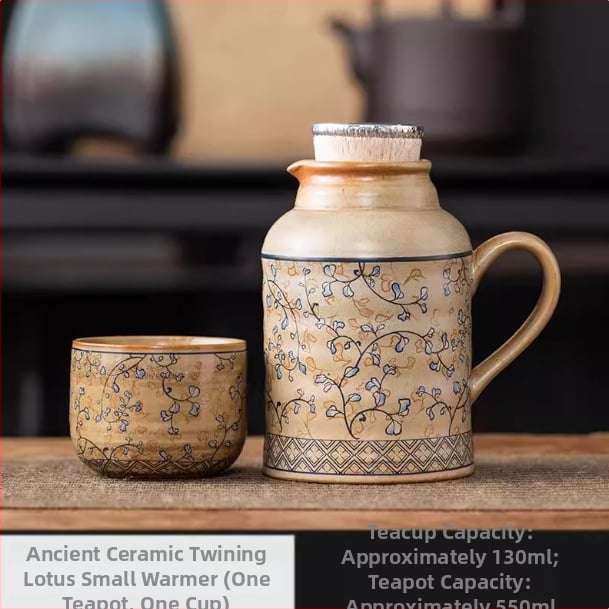 Ceainic ceramic retro, capacitate mare, pentru casă și birou – set ceainic și ceașcă de ceai
