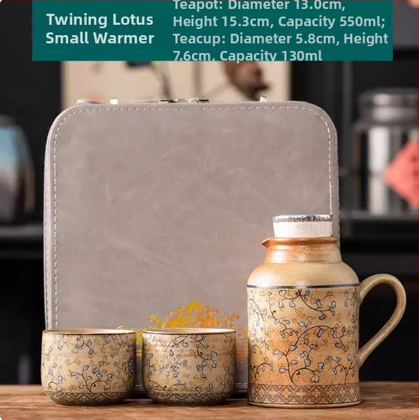 Ceainic ceramic retro, capacitate mare, pentru casă și birou – set ceainic și ceașcă de ceai