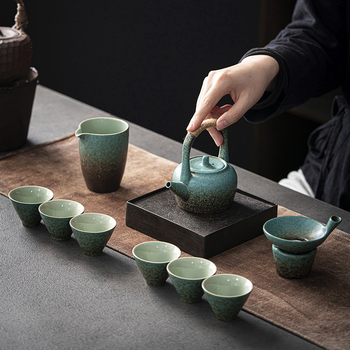 Set ceai ceramic Kung Fu în stil japonez, cu logo personalizabil, în cutie cadou