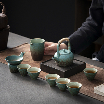 Set ceai ceramic Kung Fu în stil japonez, cu logo personalizabil, în cutie cadou
