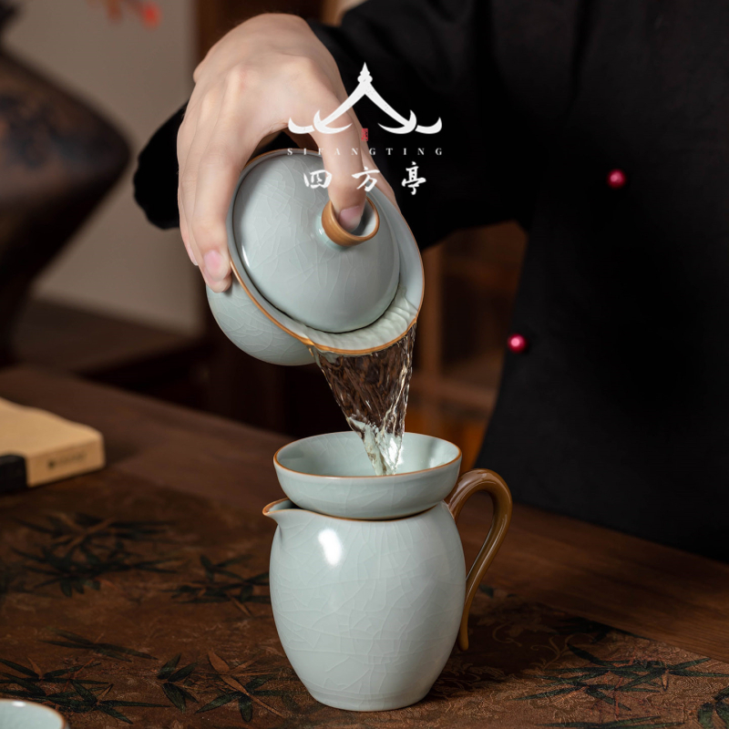 Set ceai cu ceainic și cești, stil chinezesc nou, ceramică, cutie cadou, pentru 7–9 persoane