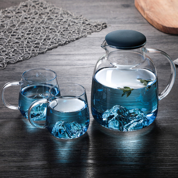 Ceainic din sticlă borosilicată, capac mare, capac din silicon, design modern, pentru uz casnic
