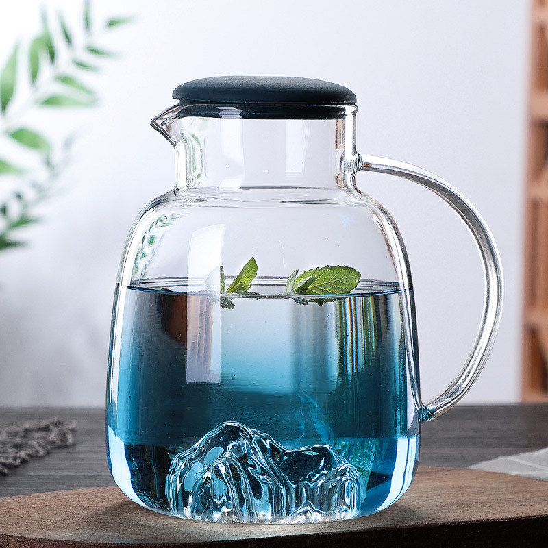 Ceainic din sticlă borosilicată, capac mare, capac din silicon, design modern, pentru uz casnic