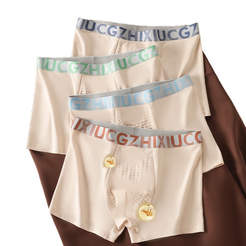 10A antibakterijske muške gaćice, prozračne, brzo sušeće, sportski stil, pamuk, njega Cordycepsa, poklon kutija