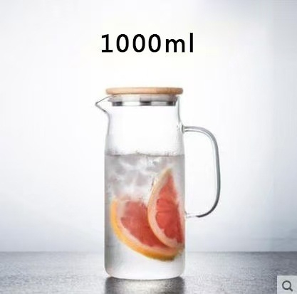 Carafă de sticlă pentru suc, rezistentă la temperaturi înalte, cu capacitate mare și infuzor de lămâie