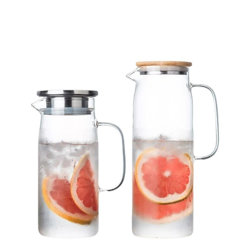 Carafă de sticlă pentru suc, rezistentă la temperaturi înalte, cu capacitate mare și infuzor de lămâie