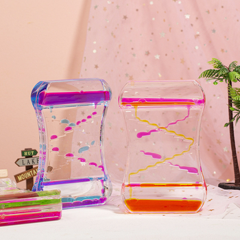 Clepsidră acrilică cu efect de picături de ulei, design de felinar, decor de birou, cadou pentru student