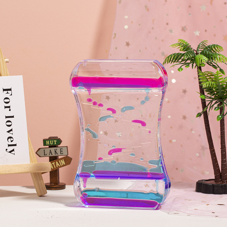 Clepsidră acrilică cu efect de picături de ulei, design de felinar, decor de birou, cadou pentru student