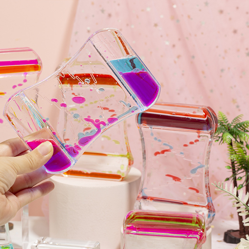 Clepsidră acrilică cu efect de picături de ulei, design de felinar, decor de birou, cadou pentru student