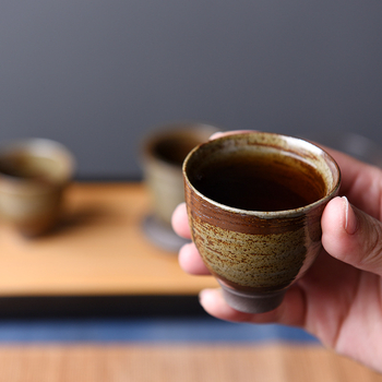 Set portabil de ceai Kung Fu din ceramică, cu tavă de ceai din bambus, stil japonez retro pentru uz casnic, pentru 4 persoane