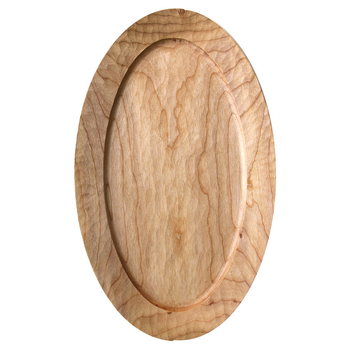 Rainwood Tava de ceai din lemn de cireș, realizare manuală japoneză — lemn masiv, sculptură manuală, formă ovală