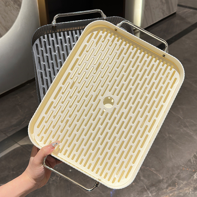 Tavă dreptunghiulară pentru ceai cu drenaj, tavă de servire acasă, stil nordic pentru ceai și fructe