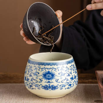 Vas ceramic Ru Kiln pentru spălarea ceaiului – accesorii ceremoniei de ceai, în stil retro