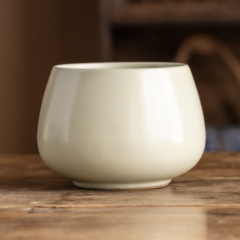 Vas ceramic Ru Kiln pentru spălarea ceaiului – accesorii ceremoniei de ceai, în stil retro