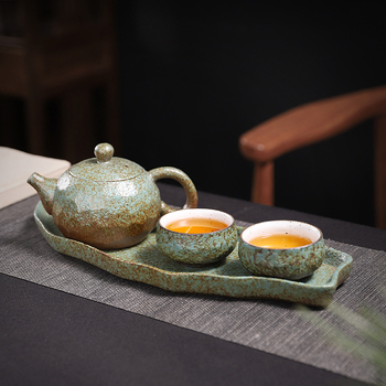 Tavă ceramică de ceai în stil japonez cu rezervor de apă, formă dreptunghiulară, pentru uz casnic