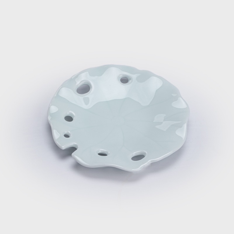 Suport ceramic pentru ceai cu frunză de lotus, bază izolatoare pentru ceașcă, accesoriu pentru ceremonia Kung Fu ceaiului