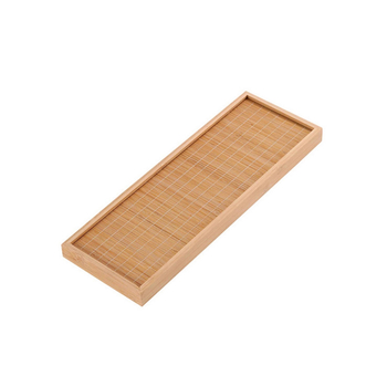 Tavă de ceai din bambus, lucrată manual, cu suport pentru cești și farfurioare, tavă de depozitare, design minimalist pentru casă