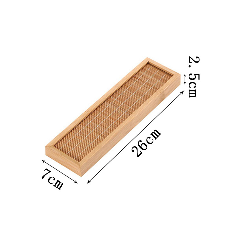 Tavă de ceai din bambus, lucrată manual, cu suport pentru cești și farfurioare, tavă de depozitare, design minimalist pentru casă